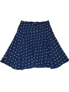 Lauren Ralph Lauren Blue Equestrian Geometric Midi Skirt 14 Workwear Preppy EUC